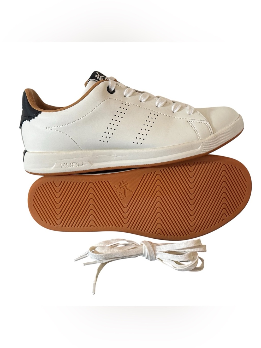 KURU Cloud Roam Classic Court Sneakers Shoes White Leather Men's Size 7